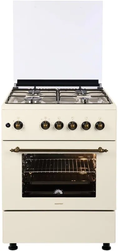 Плита Газовая Nordfrost GG6061Y бежевый (металлическая крышка) реш.сталь