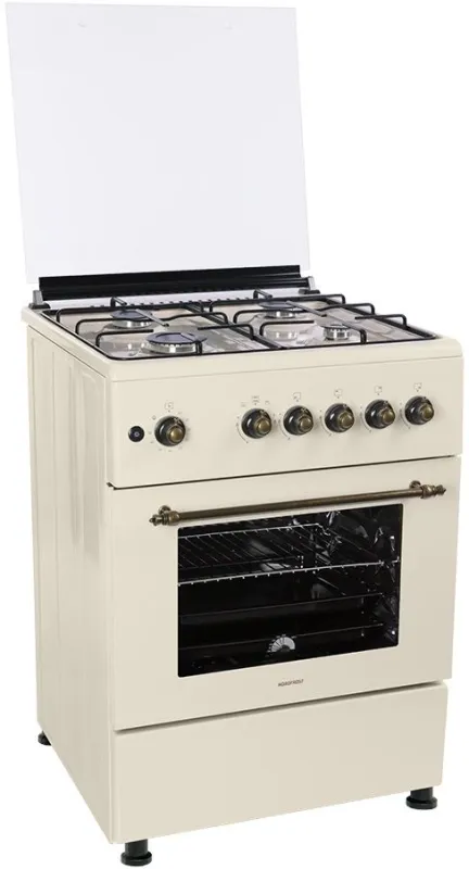 Плита Газовая Nordfrost GG6061Y бежевый (металлическая крышка) реш.сталь