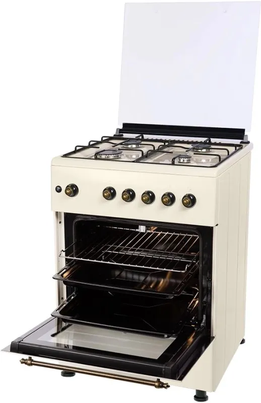 Плита Газовая Nordfrost GG6061Y бежевый (металлическая крышка) реш.сталь