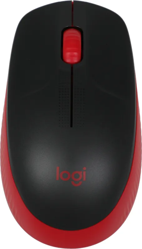 Мышь Logitech M190 черный/красный оптическая (1000dpi) беспроводная USB (2but)