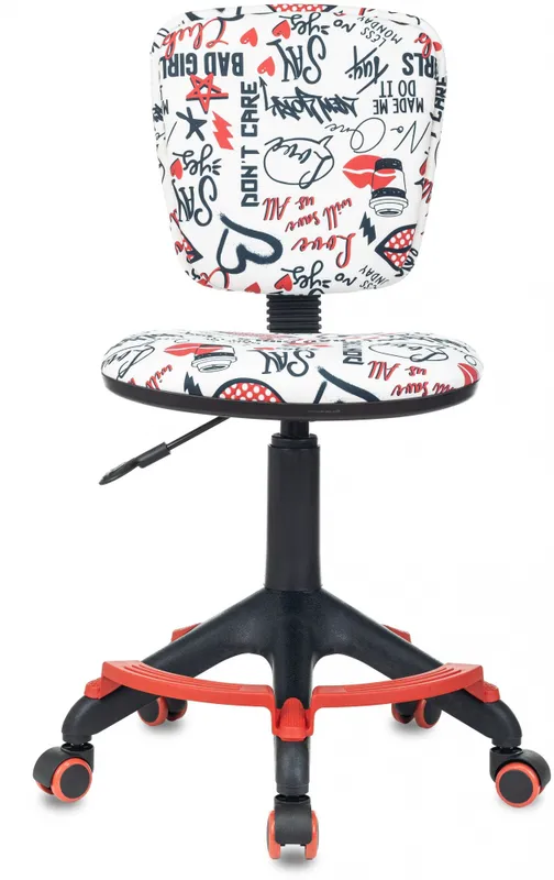 Кресло детское Бюрократ CH-204-F мультиколор красные губы крестов. пластик подст.для ног