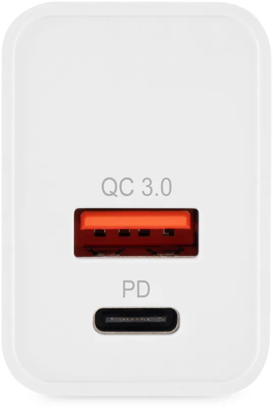 Сетевое зар./устр. Digma DGW2D 20W 3A+1A (PD+QC) USB-C/USB-A универсальное белый (DGW2D0F110WH)