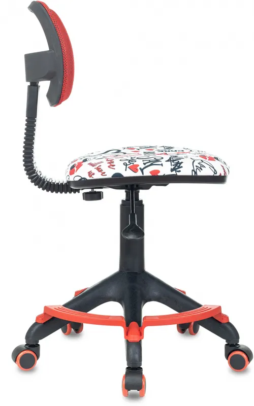 Кресло детское Бюрократ CH-299-F красный TW-35N сиденье мультиколор красные губы сетка/ткань крестов. пластик подст.для ног