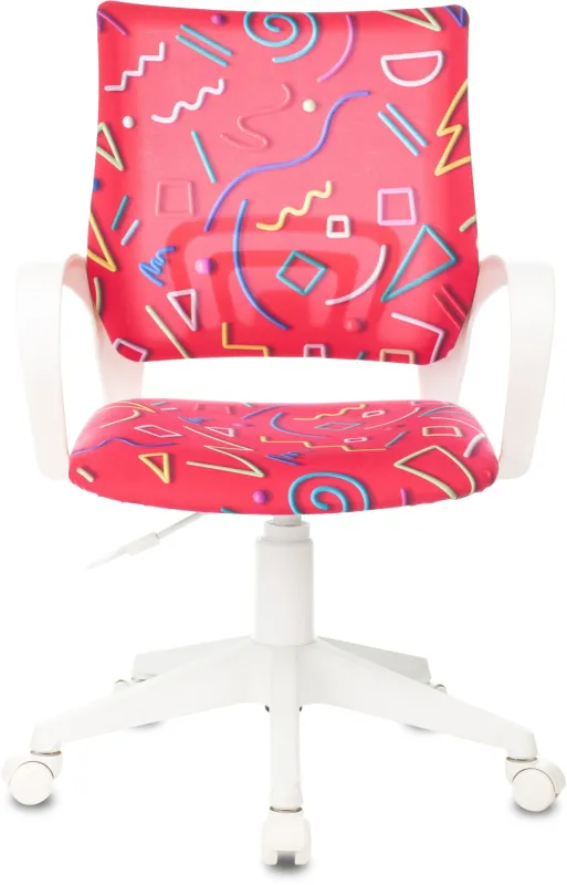 Кресло детское Бюрократ BUROKIDS 1 W малиновый Sticks 05 крестов. пластик пластик белый