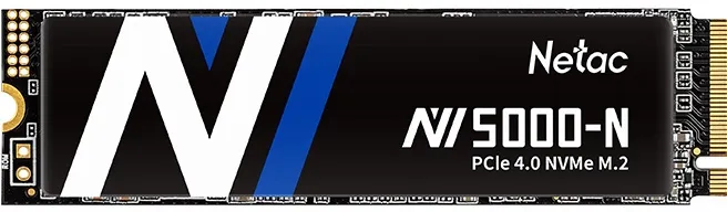 SSD накопитель Netac SSD NV5000-N 1TB PCIe 4 x4 M.2 2280 NVMe 3D NAND, R/W up to 4800/4600MB/s, IOPS(R4K) 400K/530K, TBW 640TB, without heat sink, 5y wty
