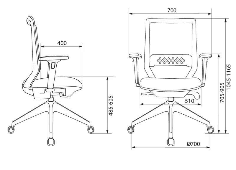 Кресло Бюрократ MC-W611NL серый TW-04 38-417 сетка/ткань крестов.4-луч. пластик пластик белый