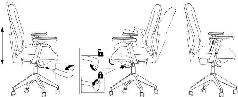Кресло Бюрократ CH-545L черный 38-418 крестов.4-луч. пластик