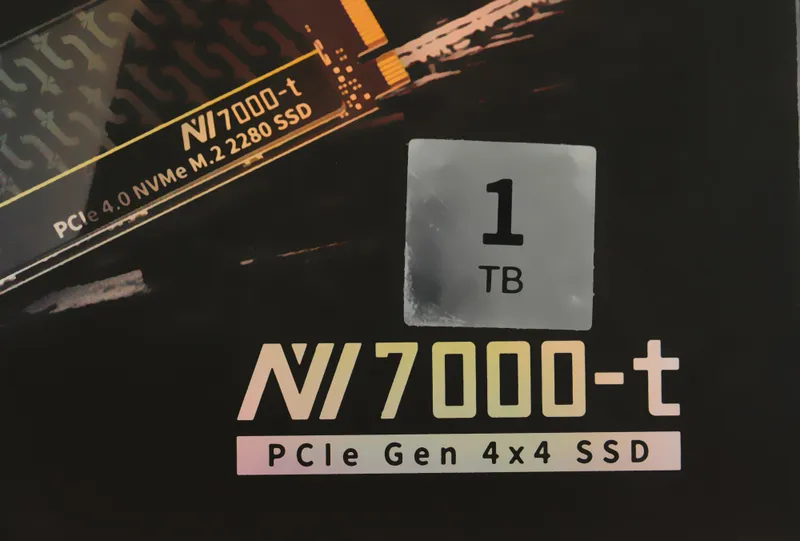SSD накопитель Netac SSD NV7000-t 1TB PCIe 4 x4 M.2 2280 NVMe 3D NAND, R/W up to 7300/6600MB/s, OPS(R4K) 1000K/700K, TBW 640TB, slim heatspreader, 5y wty