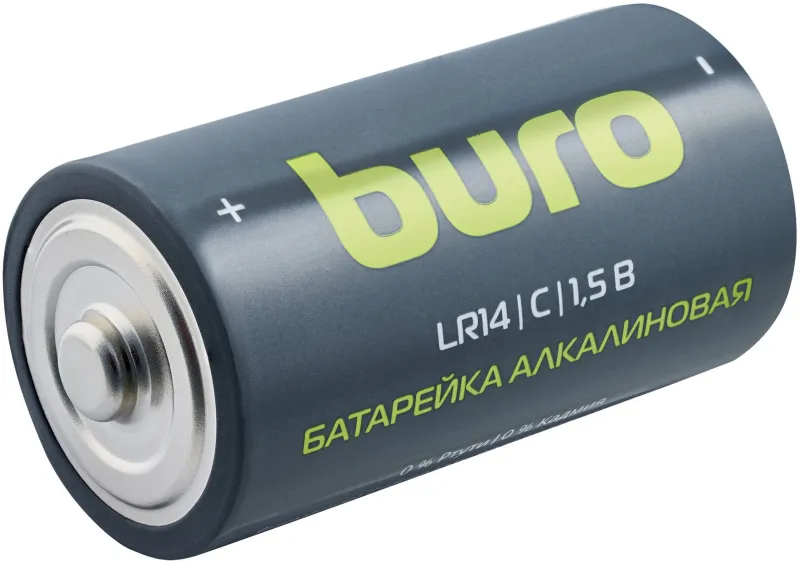 Батарея Buro Alkaline LR14 C 7500mAh (2шт) блистер