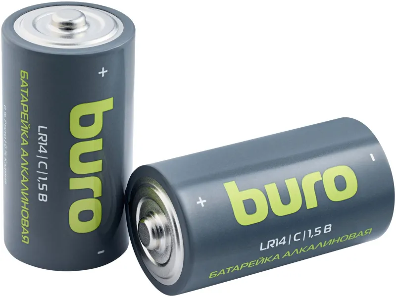 Батарея Buro Alkaline LR14 C 7500mAh (2шт) блистер