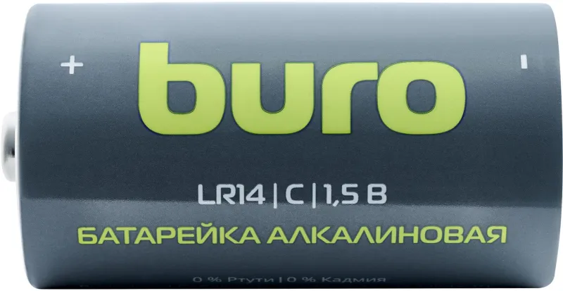 Батарея Buro Alkaline LR14 C 7500mAh (2шт) блистер