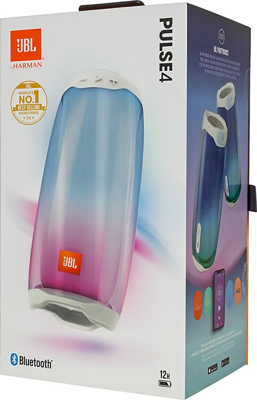 Колонка порт. JBL Pulse 4 белый 20W 1.0 BT 10м (JBLPULSE4WHTAM)