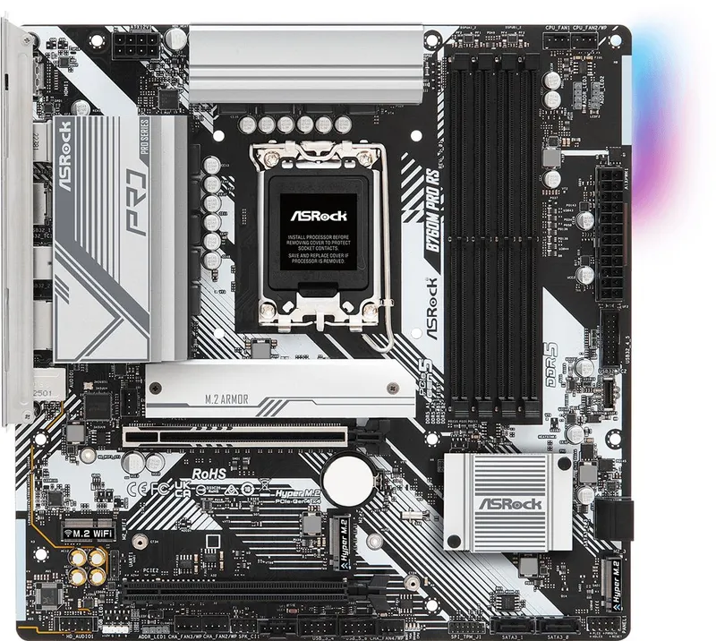 Материнская плата ASROCK B760M PRO RS, LGA1700, B760, 4*DDR5, DP+HDMI, 4xSATA3 6.0 (RAID), M.2 Socket, 4xUSB 3.2, 2xUSB 2.0, mATX; 90-MXBLH0-A0UAYZ