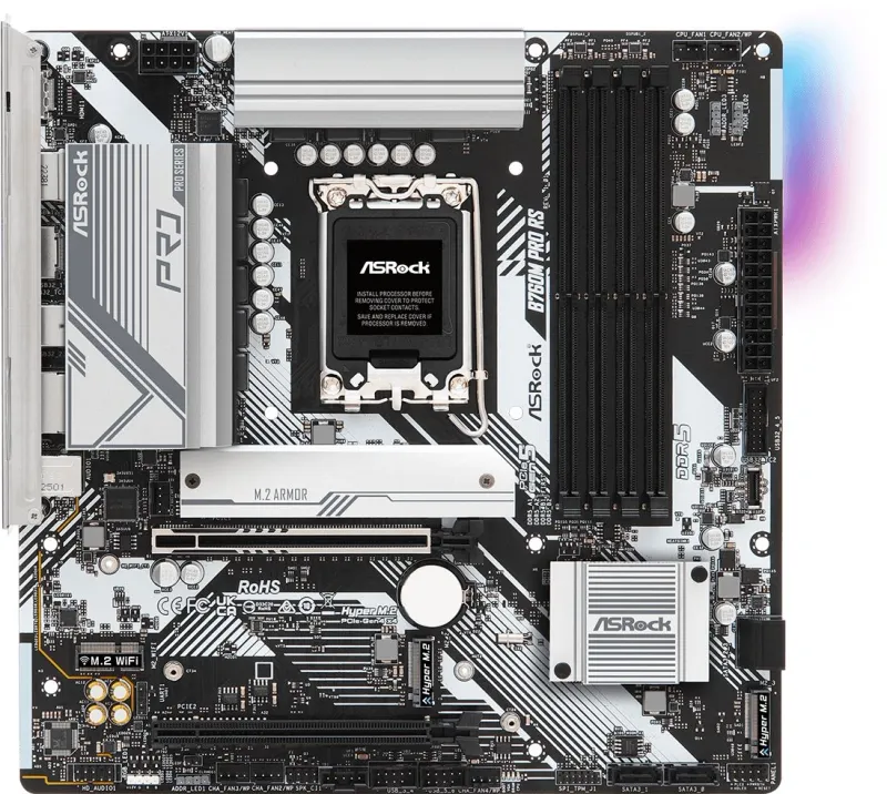 Материнская плата ASROCK B760M PRO RS, LGA1700, B760, 4*DDR5, DP+HDMI, 4xSATA3 6.0 (RAID), M.2 Socket, 4xUSB 3.2, 2xUSB 2.0, mATX; 90-MXBLH0-A0UAYZ