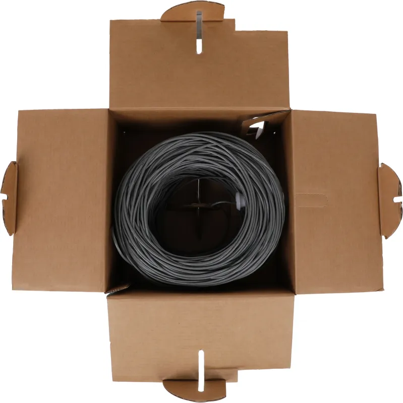 Кабель сетевой Buro BU-COP-040-100M UTP 4 пары cat5E solid 0.40мм Cu 100м серый