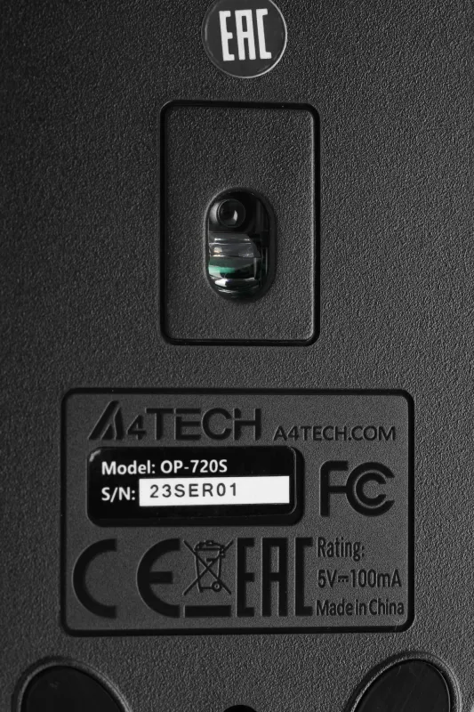 Мышь A4Tech OP-720S черный оптическая (1200dpi) silent USB (2but)