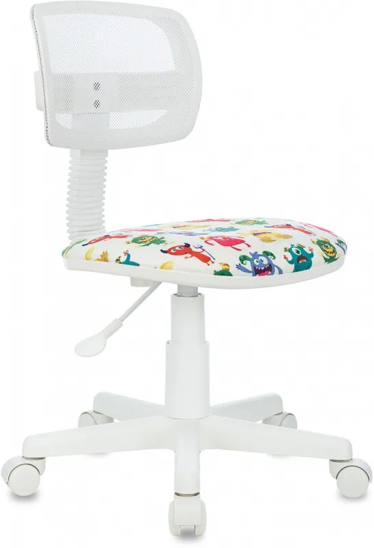Кресло детское Бюрократ CH-W299 белый TW-15 сиденье мультиколор монстры сетка/ткань крестов. пластик