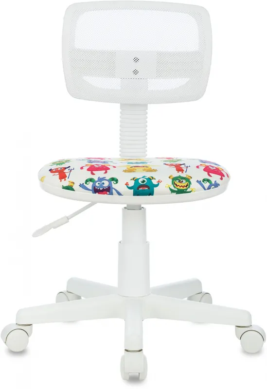 Кресло детское Бюрократ CH-W299 белый TW-15 сиденье мультиколор монстры сетка/ткань крестов. пластик