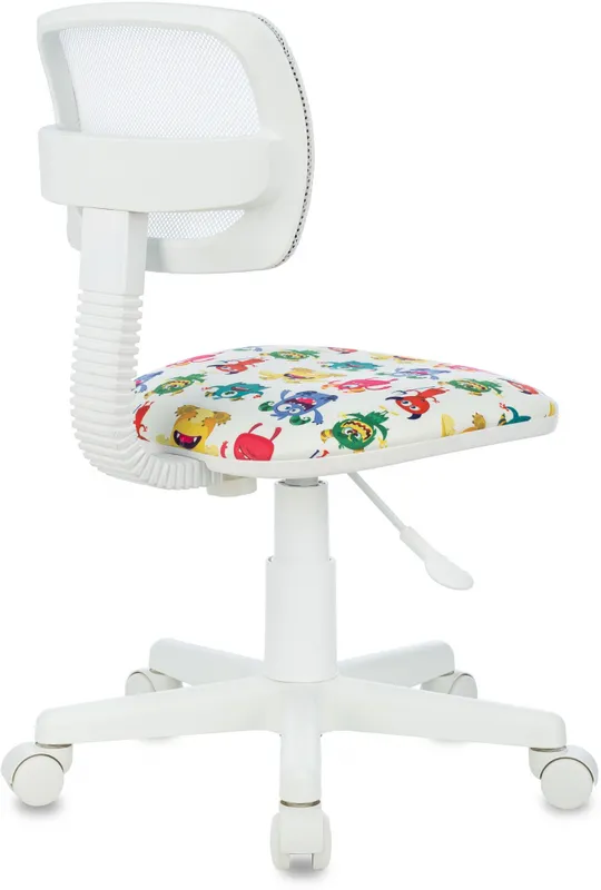 Кресло детское Бюрократ CH-W299 белый TW-15 сиденье мультиколор монстры сетка/ткань крестов. пластик