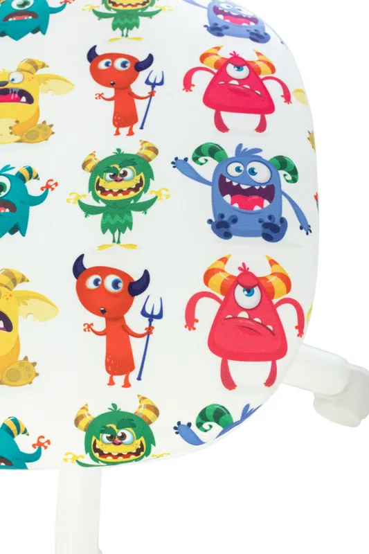 Кресло детское Бюрократ CH-W299 белый TW-15 сиденье мультиколор монстры сетка/ткань крестов. пластик