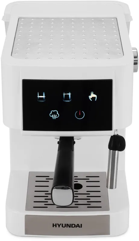Кофеварка рожковая Hyundai HEM-3203 1000Вт белый/серебристый