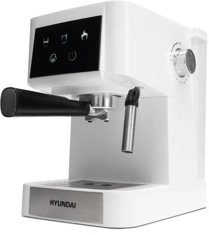 Кофеварка рожковая Hyundai HEM-3203 1000Вт белый/серебристый