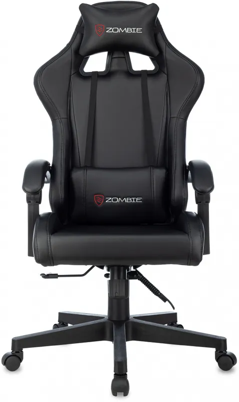Кресло игровое Zombie GAME TETRA черный/карбон эко.кожа крестов. пластик