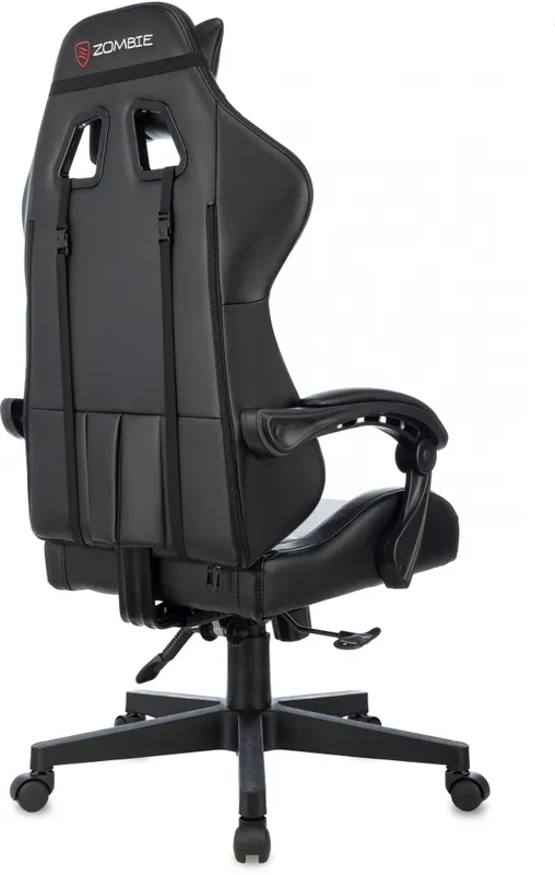Кресло игровое Zombie GAME TETRA черный/красный эко.кожа крестов. пластик