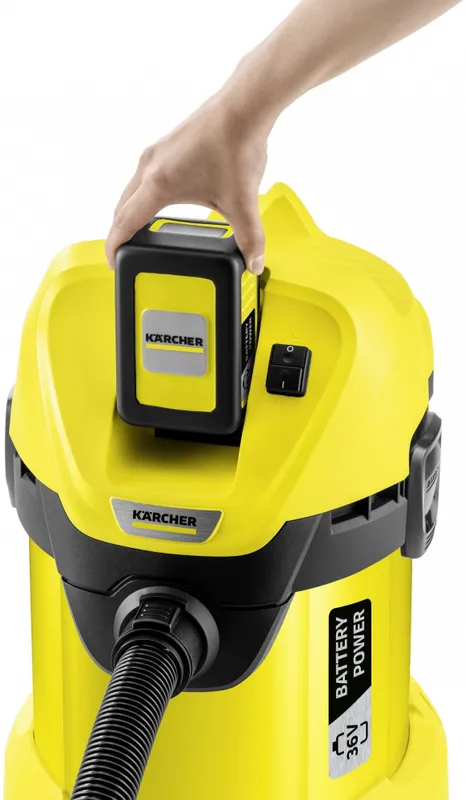 Пылесос Karcher WD 3 Battery 300Вт желтый/черный