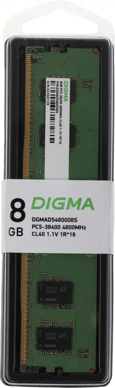 Память DDR5 8Gb 4800MHz Digma DGMAD5480008S RTL PC5-38400 CL40 DIMM 288-pin 1.1В single rank Ret