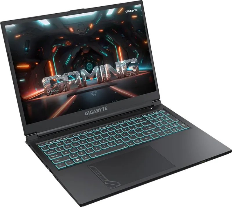 Ноутбук Gigabyte G6 Core i7 12650H 16Gb SSD512Gb NVIDIA GeForce RTX4060 8Gb 16" IPS FHD+ (1920x1200) Free DOS black WiFi BT Cam (KF-G3KZ853SD)