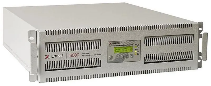 ШТИЛЬ ИБП 6000 ВА; 1 фазный; on-line; батарея: 192В ext (no incl), ЗУ 4А; 3U; rack