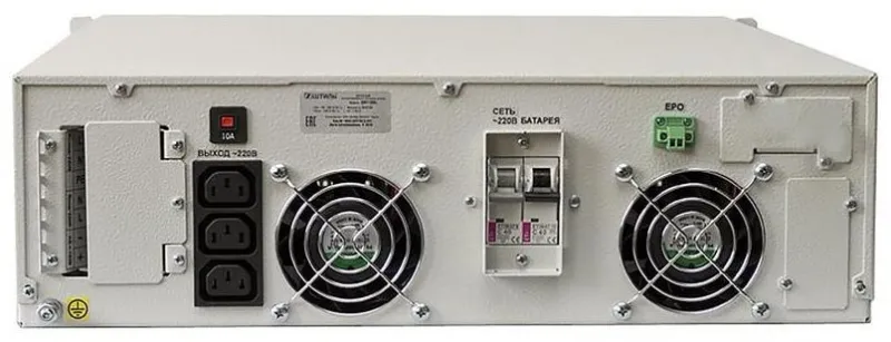 ШТИЛЬ ИБП 6000 ВА; 1 фазный; on-line; батарея: 192В ext (no incl), ЗУ 4А; 3U; rack