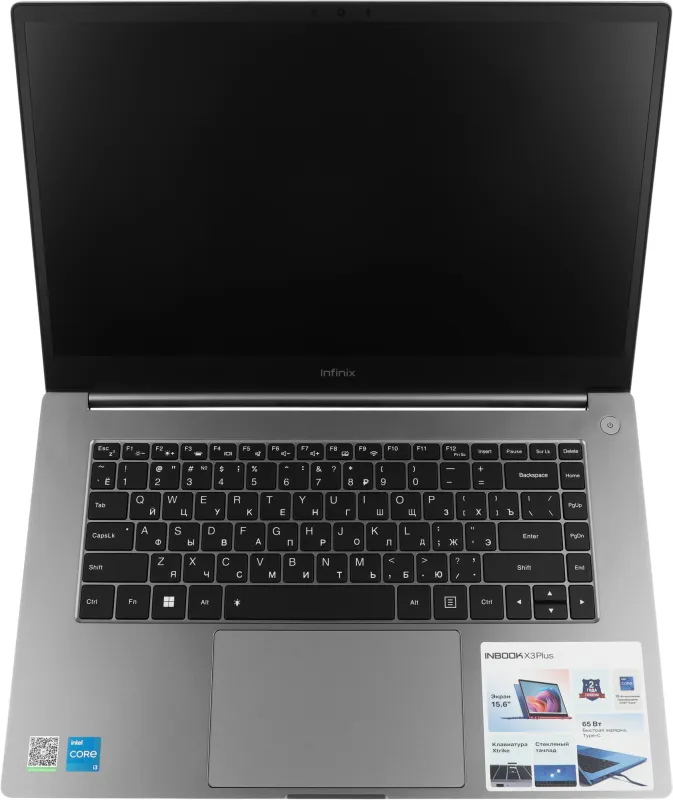 Ноутбук Infinix Inbook X3 Plus 12TH XL31 Core i3 1215U 8Gb SSD256Gb Intel UHD Graphics 15.6" IPS FHD (1920x1080) Free DOS grey WiFi BT Cam (71008301378)