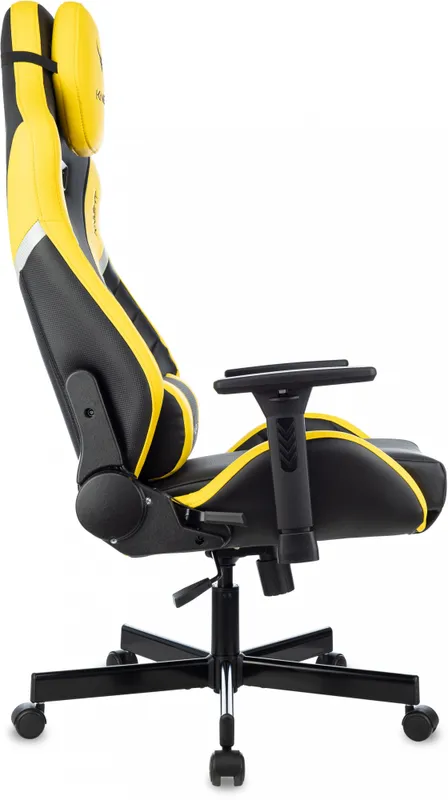 Кресло игровое Knight Thunder 5X черный/желтый эко.кожа крестов. металл