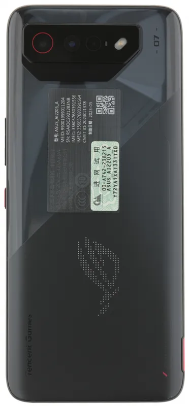 Смартфон Asus AI2205 ROG Phone 7 5G 512Gb 16Gb черный моноблок 3G 4G 2Sim 6.78" 1080x2448 Android 13 50Mpix 802.11 a/b/g/n/ac/ax/be NFC GPS GSM900/1800 GSM1900 Protect