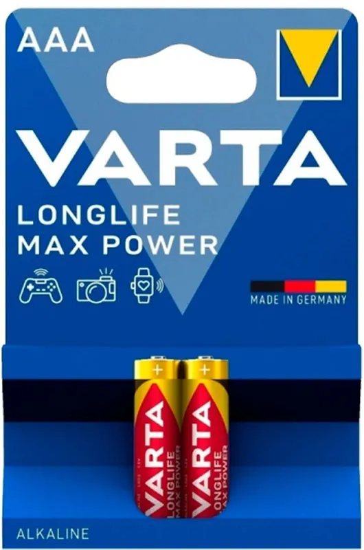 Батарея Varta LongLife Max Power LR03 Alkaline AAA (2шт) блистер