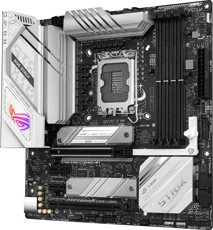 Материнская плата ASUS ROG STRIX B760-G GAMING WIFI,  LGA1700, B760, 4*DDR5, HDMI+DP, 4xSATA3 + RAID, M2, Audio, Gb LAN, USB 3.2, USB 2.0, ATX; 90MB1EQ0-M0EAY0