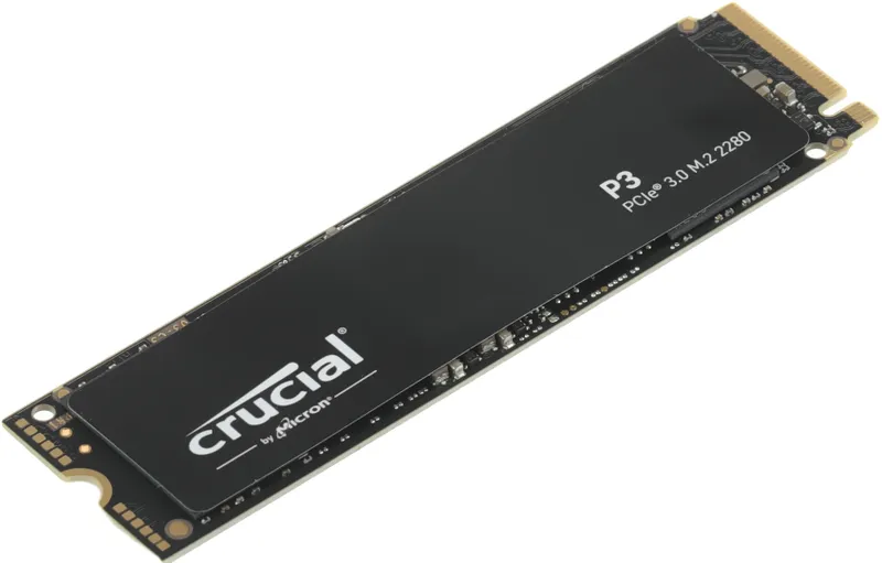 Твердотельный накопитель Crucial SSD Disk P3 1000GB ( 1Tb ) M.2 2280 NVMe (PCIe Gen 3 x4) SSD (3500 MB/s Read 3000 MB/s Write), 1 year, OEM