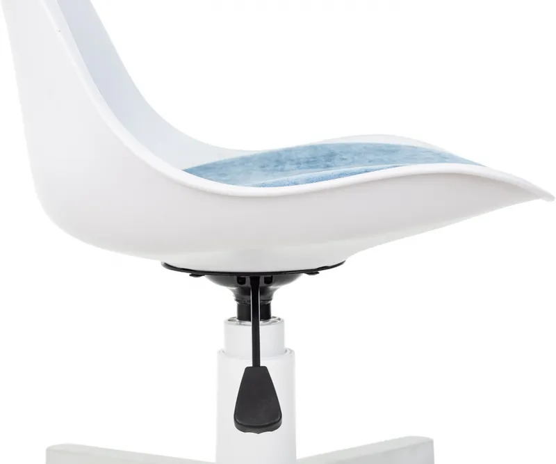 Кресло Бюрократ CH-W333 белый сиденье голубой Velvet 86 крестов. пластик пластик белый