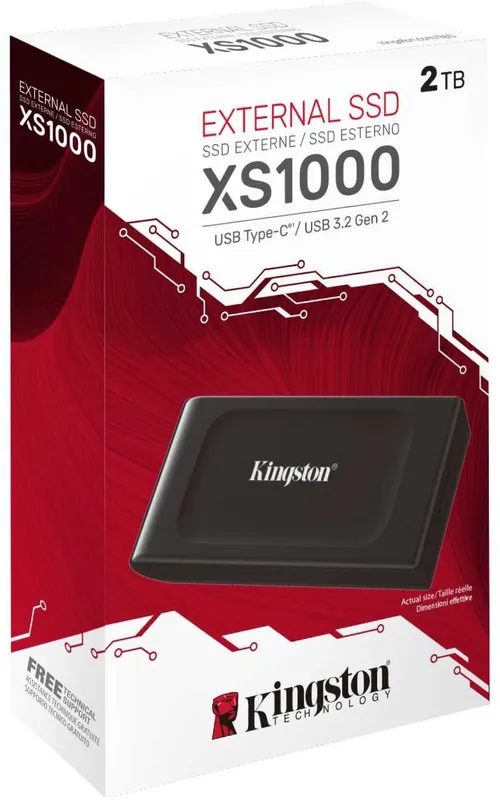 Накопитель SSD Kingston USB-C 2TB SXS1000/2000G XS1000 1.8" черный