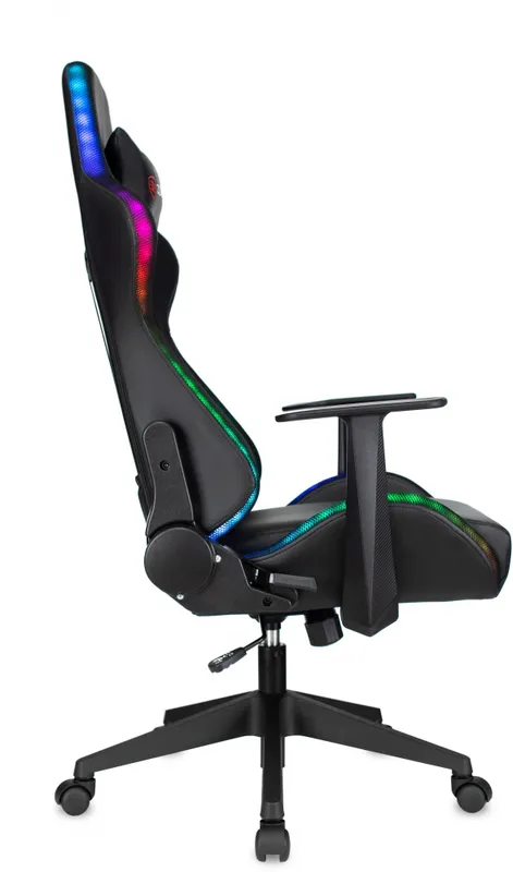 Кресло игровое Zombie GAME RGB черный эко.кожа/ткань крестов. пластик