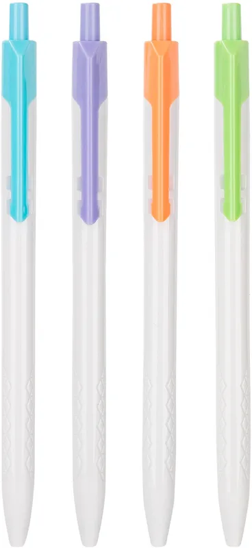 Набор ручек шариков. автоматическая Deli Arrow EQ03236 прозрачный/ассорти d=0.7мм син. черн. (50шт)