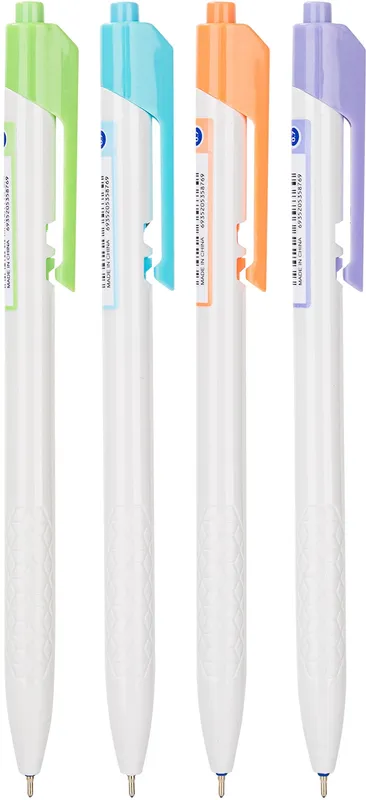 Набор ручек шариков. автоматическая Deli Arrow EQ03236 прозрачный/ассорти d=0.7мм син. черн. (50шт)