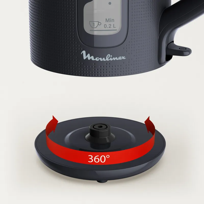 Чайник электрический Moulinex BY2M0810 1.7л. 2400Вт черный корпус: пластик (7211419022)