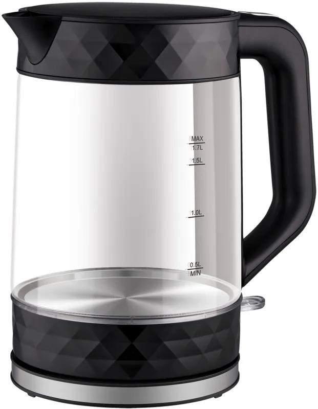 Чайник электрический Vitek VT-8809 1.7л. 2200Вт черный корпус: стекло/пластик