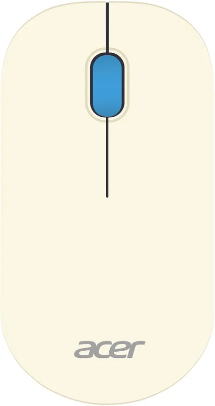 Клавиатура + мышь Acer OCC205 клав:белый мышь:белый/голубой USB беспроводная slim (ZL.ACCEE.00C)