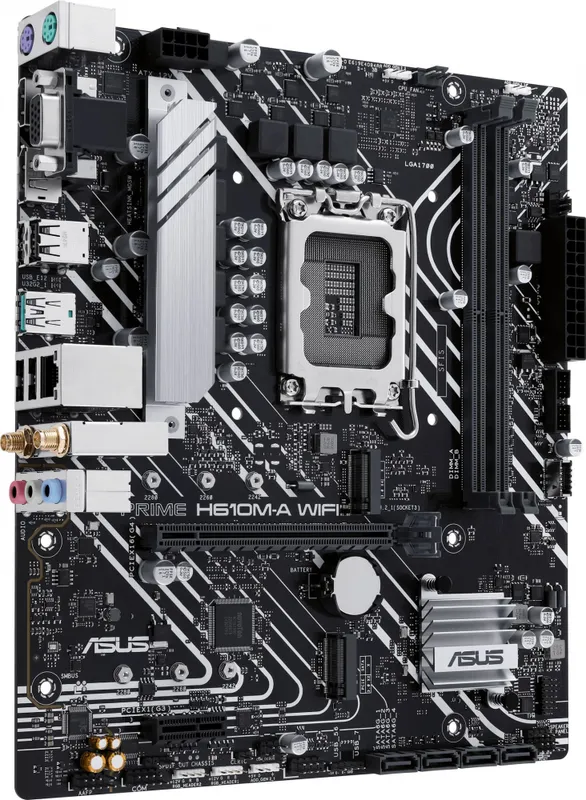 Материнская плата ASUS PRIME H610M-A WIFI, LGA1700, B610, 2*DDR5, HDMI+DP+VGA, SATA 6.0, M.2, USB 3.2*2, USB 2.0*2,  mATX; 90MB1G00-M0EAY0