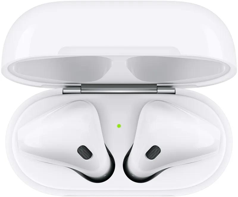 Гарнитура вкладыши Apple AirPods 2 A2032/A2031/A1602 белый беспроводные bluetooth в ушной раковине (MV7N2HN/A)
