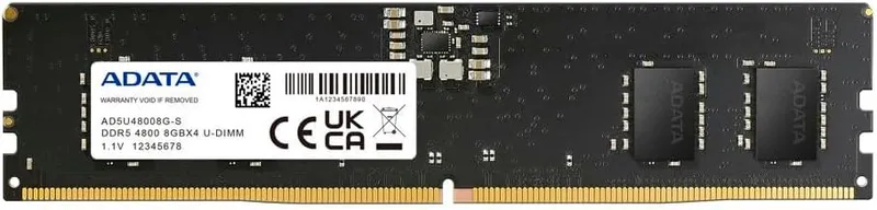 Оперативная память ADATA DDR5 DIMM 8GB 4800MHz 1*8GB 40-40-40 SINGLE TRAY